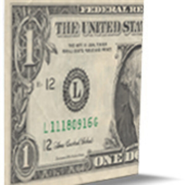 1 dollar bill folded