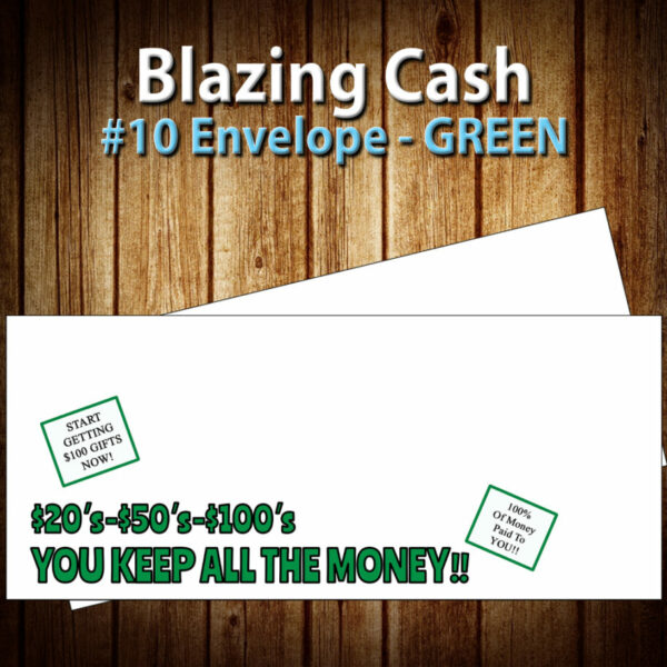 Blazing Cash #10 Envelopes (GREEN)
