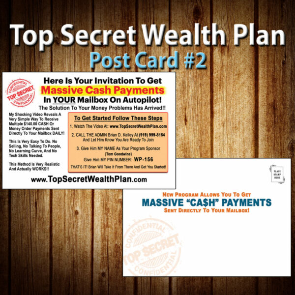 Top Secret Wealth Plan Post Card #2