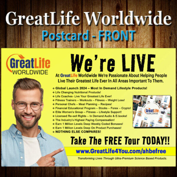GreatLife Worldwide Postcard #1 (Male Model)